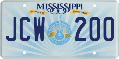 MS license plate JCW200