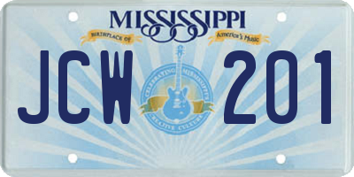 MS license plate JCW201