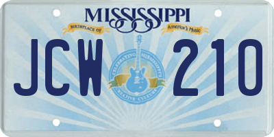 MS license plate JCW210