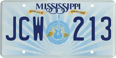 MS license plate JCW213