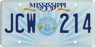 MS license plate JCW214