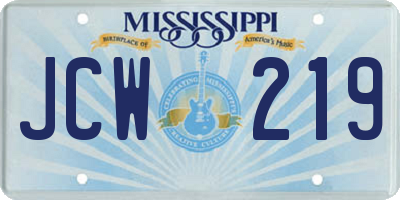MS license plate JCW219
