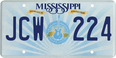 MS license plate JCW224