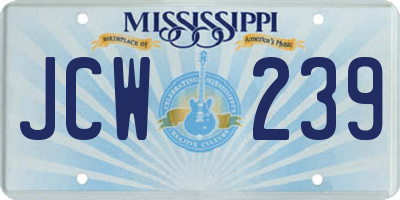 MS license plate JCW239