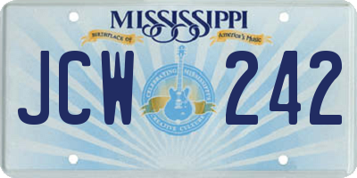 MS license plate JCW242