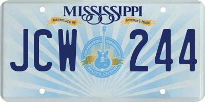 MS license plate JCW244