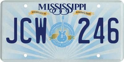 MS license plate JCW246