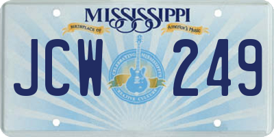 MS license plate JCW249