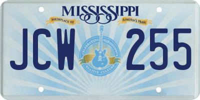 MS license plate JCW255