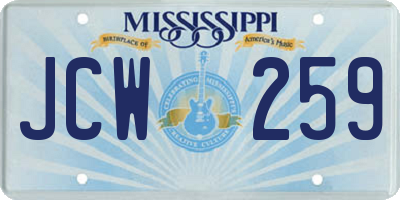 MS license plate JCW259