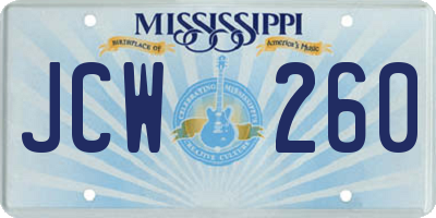 MS license plate JCW260