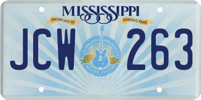 MS license plate JCW263