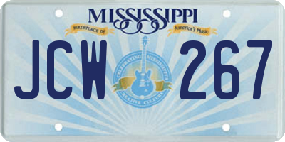 MS license plate JCW267