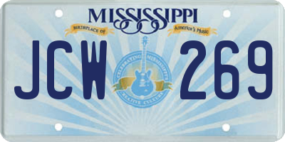 MS license plate JCW269