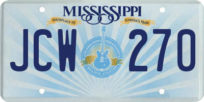 MS license plate JCW270