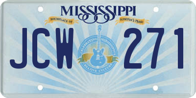 MS license plate JCW271