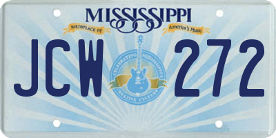 MS license plate JCW272