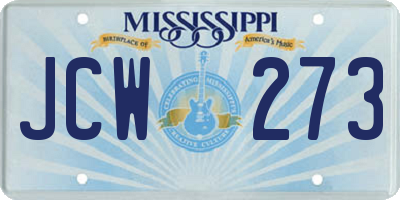 MS license plate JCW273