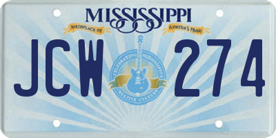 MS license plate JCW274