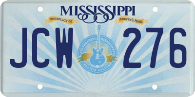 MS license plate JCW276