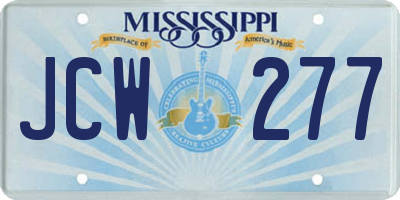 MS license plate JCW277