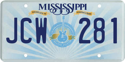 MS license plate JCW281