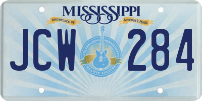 MS license plate JCW284