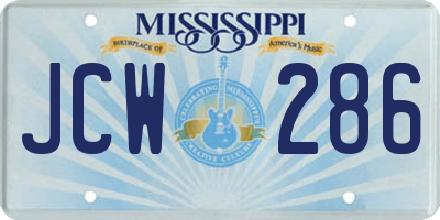 MS license plate JCW286