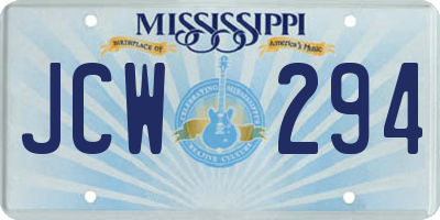 MS license plate JCW294