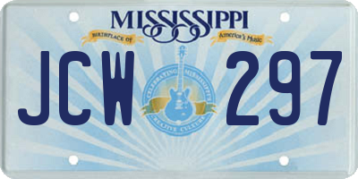 MS license plate JCW297
