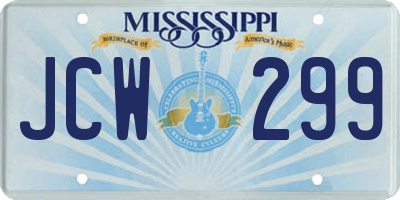 MS license plate JCW299