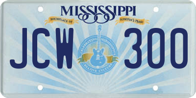 MS license plate JCW300
