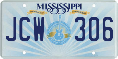 MS license plate JCW306