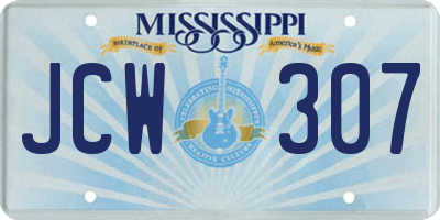 MS license plate JCW307