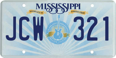 MS license plate JCW321