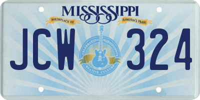 MS license plate JCW324