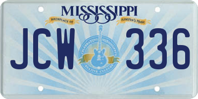 MS license plate JCW336