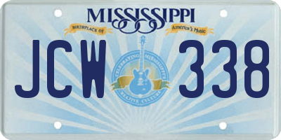 MS license plate JCW338