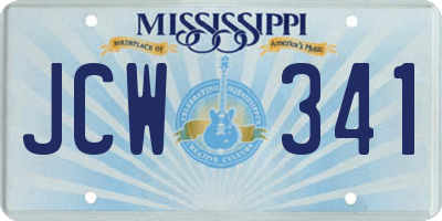 MS license plate JCW341