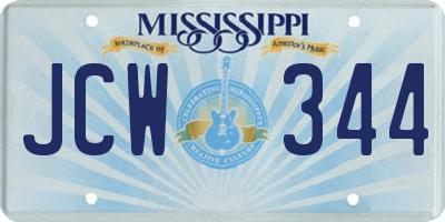 MS license plate JCW344