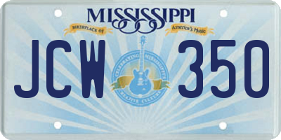 MS license plate JCW350