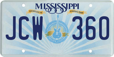 MS license plate JCW360