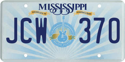 MS license plate JCW370