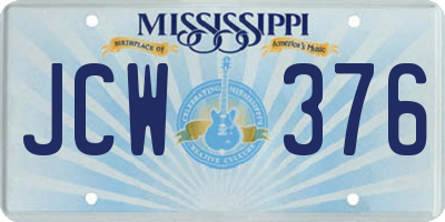 MS license plate JCW376