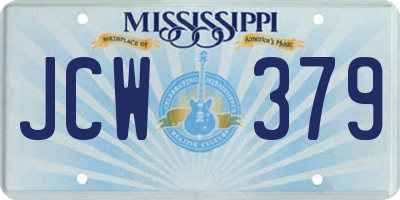 MS license plate JCW379