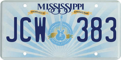 MS license plate JCW383