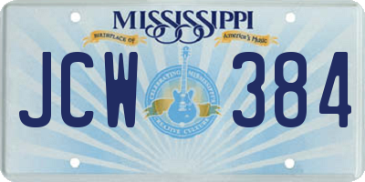 MS license plate JCW384
