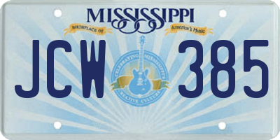 MS license plate JCW385