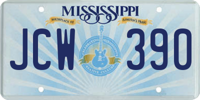 MS license plate JCW390