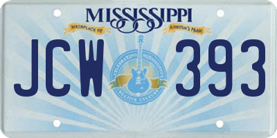 MS license plate JCW393